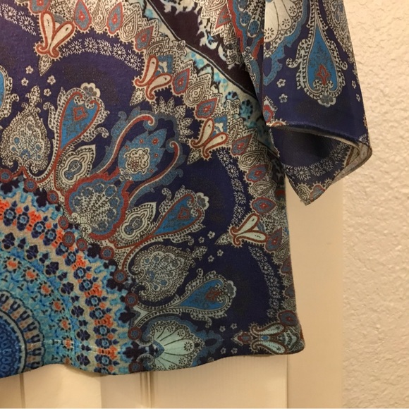 Chicos Blouse Blue Size 1 - Picture 3 of 10